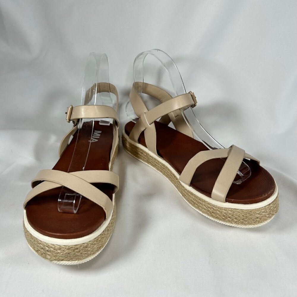 MIA Beige Platform Espadrille Sandals